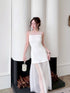 Round Neck Sleeveless Tulle Hem Dress